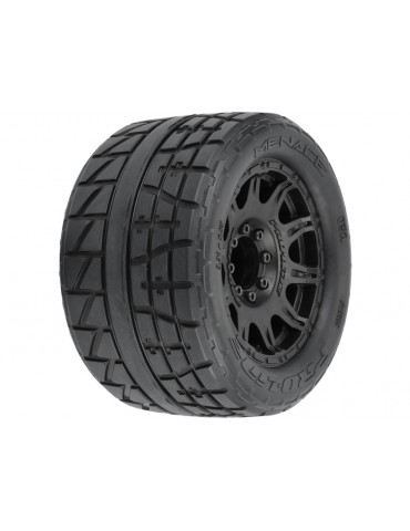 Pro-Line Wheels 3.8", Menace HP Belted Tires, Raid H17 Black Wheels (2)