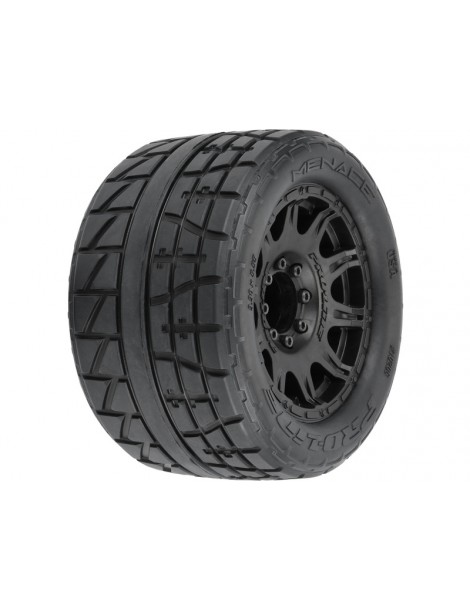 Pro-Line Wheels 3.8", Menace HP Belted Tires, Raid H17 Black Wheels (2)