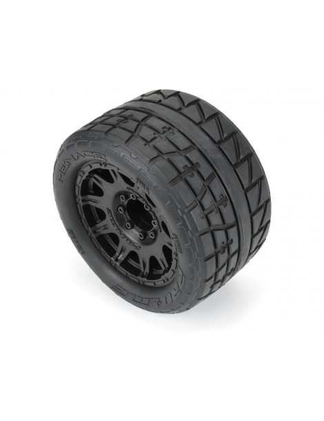 Pro-Line Wheels 3.8", Menace HP Belted Tires, Raid H17 Black Wheels (2)