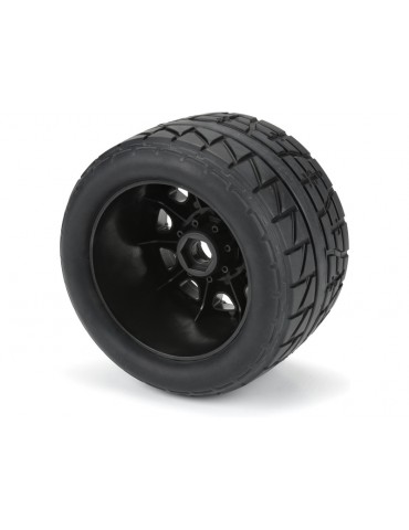 Pro-Line Wheels 3.8", Menace HP Belted Tires, Raid H17 Black Wheels (2)