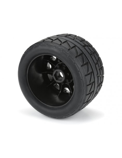 Pro-Line Wheels 3.8", Menace HP Belted Tires, Raid H17 Black Wheels (2)