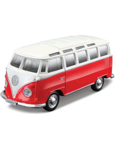 Maisto Volkswagen Van Samba 1:43 white-red