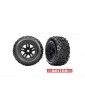 Traxxas Tires & wheels 3.8", black wheels, belted Sledgehammer tires (2)