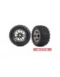 Traxxas Tires & wheels 3.8", black chrome wheels, belted Sledgehammer tires (2)