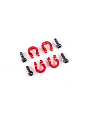 Traxxas Bumper D-rings, front or rear, 6061-T6 aluminum (red-anodized) (4)