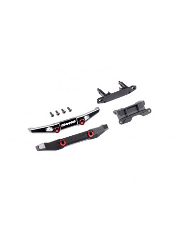 Traxxas Bumper, front, rear, aluminum (black-anodized) (fits TRX-4M Ford Bronco)