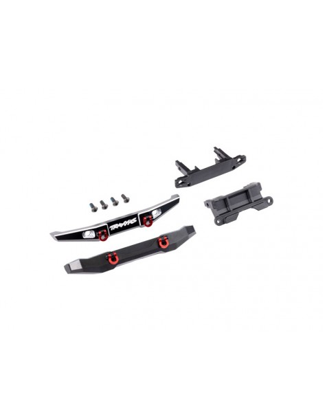 Traxxas Bumper, front, rear, aluminum (black-anodized) (fits TRX-4M Ford Bronco)