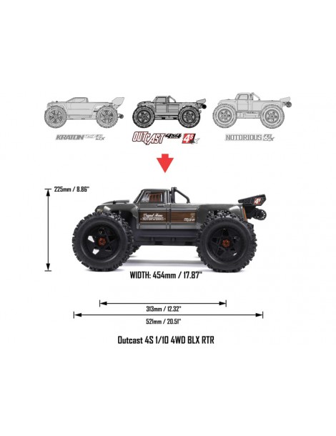 Arrma 1/10 Outcast 4S V2 BLX 4WD RTR Red