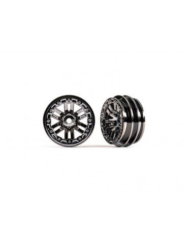 Traxxas Wheels 1.0", twin spoke (black chrome) (2)