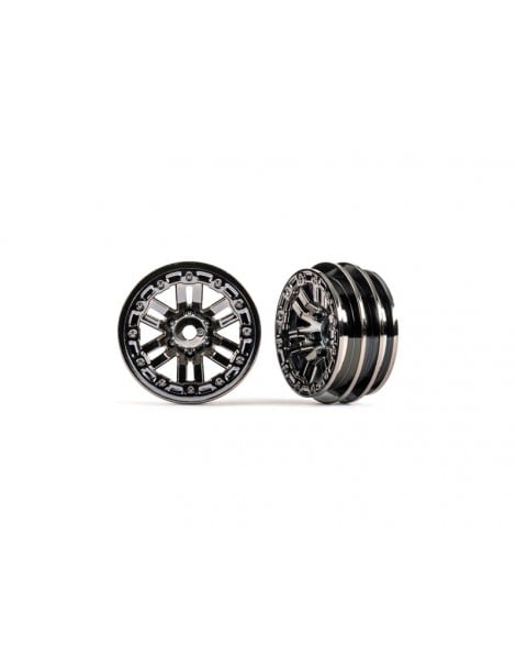 Traxxas Wheels 1.0", twin spoke (black chrome) (2)