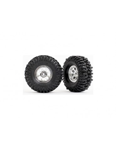 Traxxas Tires & wheels 1.0", chrome wheels, Mickey Thompson Baja Pro Xs tires (2)