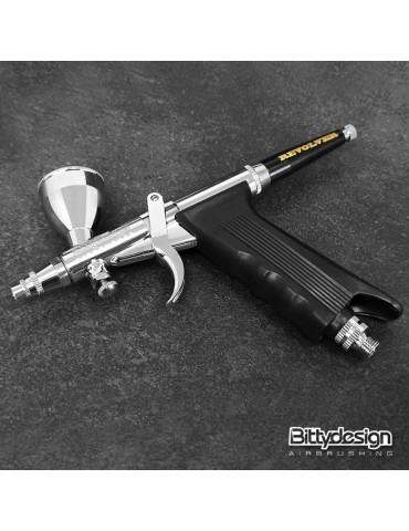Revolver gravity-feed airbrush trigger (All Purpose) with 0.3/0.5/0.8mm nozzle