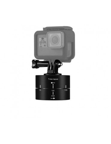 360 Degree-Rotation Adapter with 120 Minutes Time-Lapse for Action Cameras