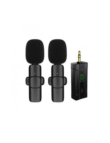 2in1 3.5mm Lavalier Wireless Microphone for Cameras (With Battery)