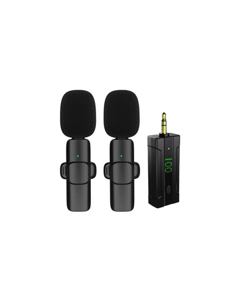 2in1 3.5mm Lavalier Wireless Microphone for Cameras (With Battery)