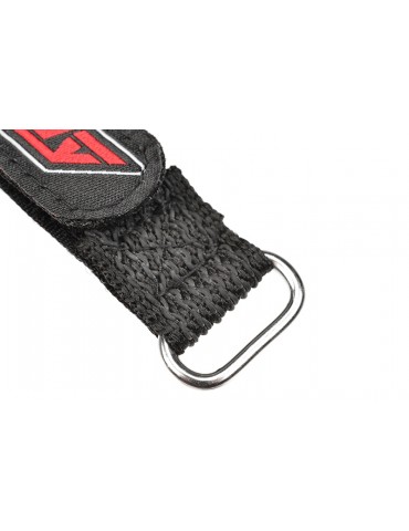 Pro Battery Straps - 250x20mm - Metal Buckle - Silicone Anti-Slip Strings - Black - 2 pcs