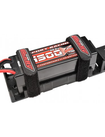Pro Battery Straps - 250x20mm - Metal Buckle - Silicone Anti-Slip Strings - Black - 2 pcs