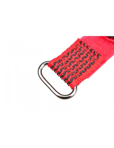 Pro Battery Straps - 250x20mm - Metal Buckle - Silicone Anti-Slip Strings - Red - 2 pcs
