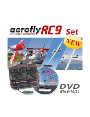 Aerofly RC9 on DVD for Win8/10/11 with USB-FlightController