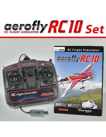 Aerofly RC10 on DVD for Win8.1/10/11 with USB-FlightController