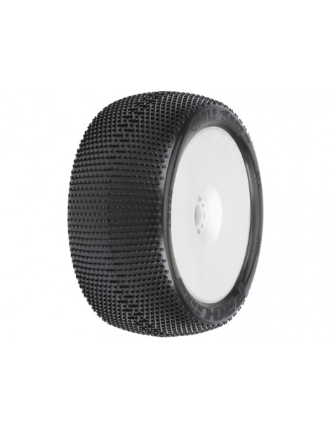 Pro-Line Wheels 4.0", Hole Shot S3 Tires, Zero Offset H17 White Wheels (2)