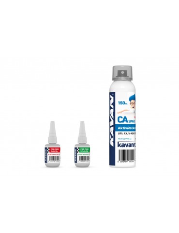 KAVAN PRO TYRE CA medium and thin 20g + Activator CA Spray 150ml