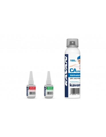 KAVAN PRO TYRE CA medium and thin 20g + Activator CA Spray 150ml