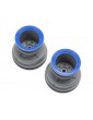Losi MT Wheel, Blue Beadlock, Lt Grey(2): Mini LMT