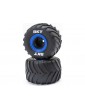 Losi MT Tires, Blue Beadlock, Premount(2): Mini LMT