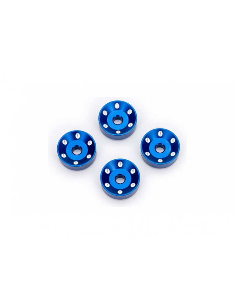 Traxxas Wheel washers, machined aluminum, blue (4)