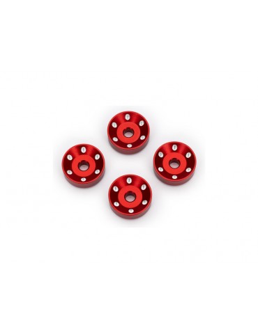 Traxxas Wheel washers, machined aluminum, red (4)