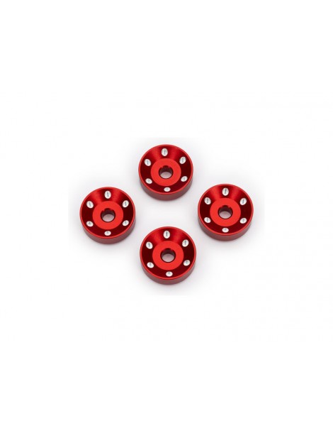 Traxxas Wheel washers, machined aluminum, red (4)