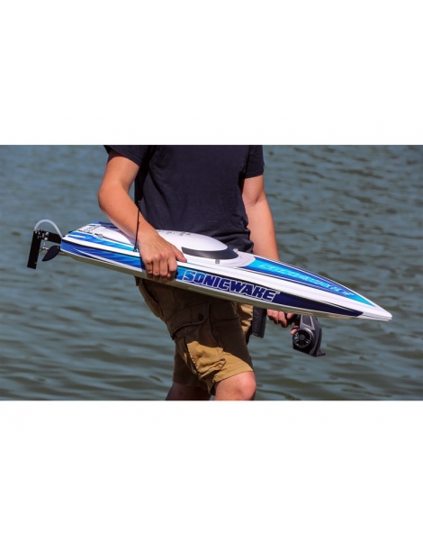 Proboat Sonicwake 36" Self-Righting RC laivas Brushless Deep-V baltas