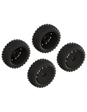 Arrma dBoots 2-HO Tire Set Glued (Black) (2 Pairs)
