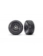 Traxxas Tires & wheels 2.2/3.2", black wheels, Maxx Slash belted tires (2)