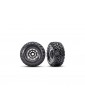 Traxxas Tires & wheels 2.2/3.2", black with satin beadlock wheels, Maxx Slash belted tires (pair)