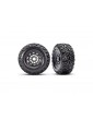 Traxxas Tires & wheels 2.2/3.2", charcoal gray wheels, Maxx Slash belted tires (pair)