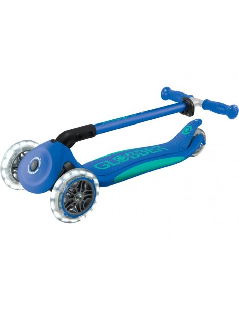 Globber - Scooter Primo Plus Lights V2 Foldable Fuchsia/Sky Blue