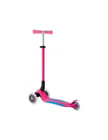Globber - Scooter Primo Plus Lights V2 Foldable Fuchsia/Sky Blue