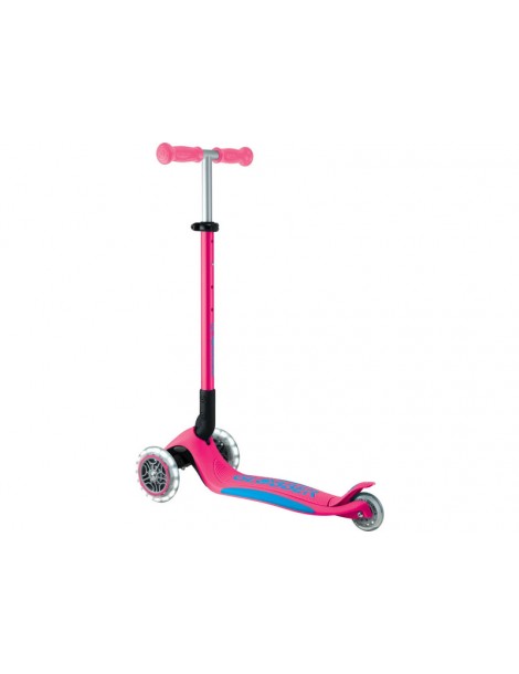 Globber - Scooter Primo Plus Lights V2 Foldable Fuchsia/Sky Blue