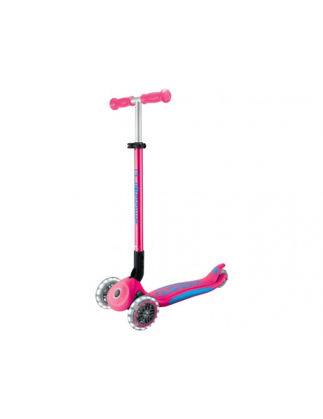 Globber - Scooter Primo Plus Lights V2 Foldable Fuchsia/Sky Blue