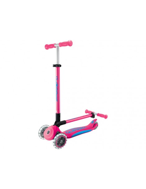 Globber - Scooter Primo Plus Lights V2 Foldable Fuchsia/Sky Blue