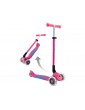 Globber - Scooter Primo Plus Lights V2 Foldable Fuchsia/Sky Blue