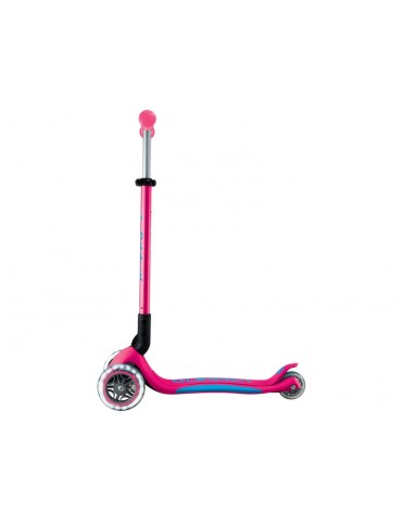 Globber - Scooter Primo Plus Lights V2 Foldable Fuchsia/Sky Blue