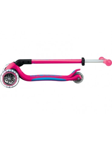 Globber - Scooter Primo Plus Lights V2 Foldable Fuchsia/Sky Blue