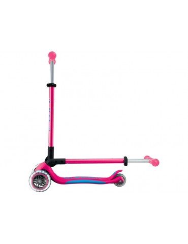 Globber - Scooter Primo Plus Lights V2 Foldable Fuchsia/Sky Blue