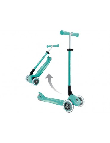Globber - Scooter Primo Plus Lights V2 Foldable Fuchsia/Sky Blue