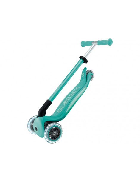 Globber - Scooter Primo Plus Lights V2 Foldable Fuchsia/Sky Blue