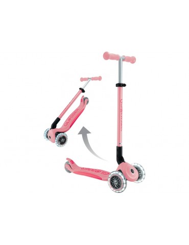 Globber - Scooter Primo Plus Lights V2 Foldable Fuchsia/Sky Blue