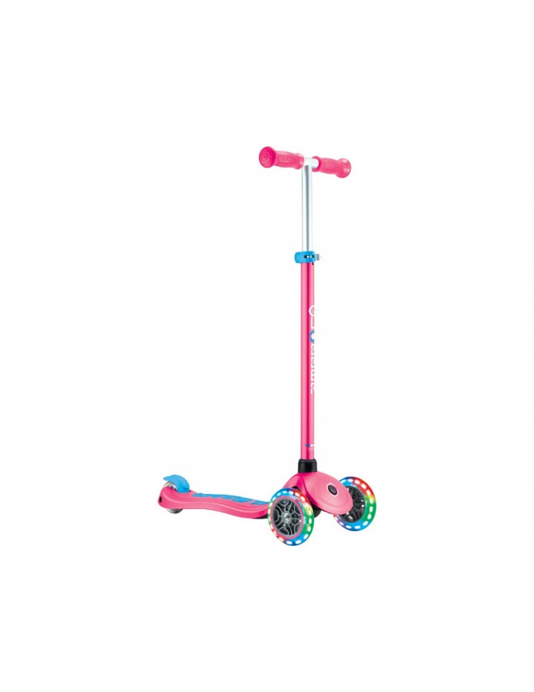 Globber - Scooter Primo Plus Lights V2 Fuchsia/Sky Blue